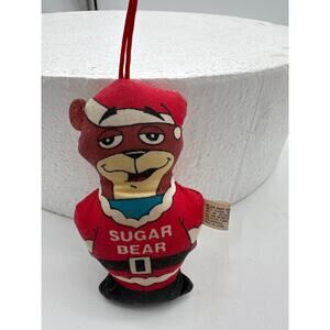Vtg 1990 Sugar Bear vintage Christmas ornament Stuffed Y2K 90s kid Cereal